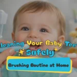 Parent gently brushing baby’s first tooth with a soft infant toothbrush at home | Hello Kids Dentistry Kids Dentist Pembroke Pines