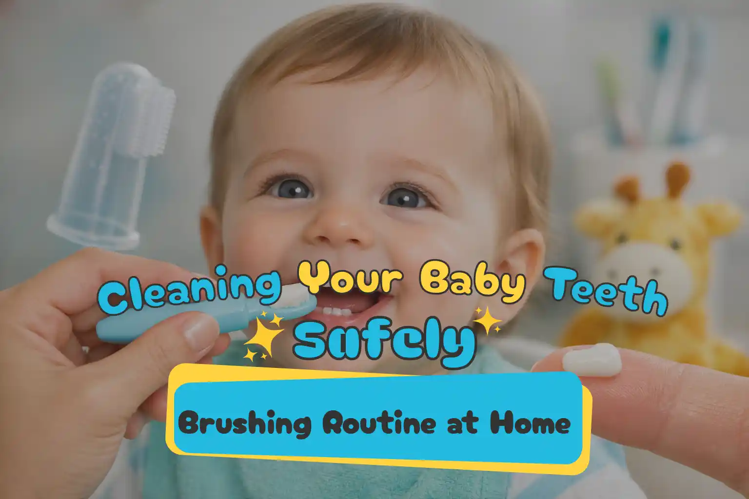 Parent gently brushing baby’s first tooth with a soft infant toothbrush at home | Hello Kids Dentistry Kids Dentist Pembroke Pines